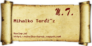 Mihalko Teréz névjegykártya